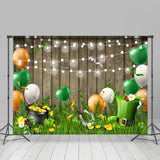 Load image into Gallery viewer, Lofaris Green Grass And Orange White Balloon Valentine’s Day Backdrop