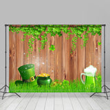 Load image into Gallery viewer, Lofaris Green Hat And Beer Wooden St. Patrick’S Day Backdrop