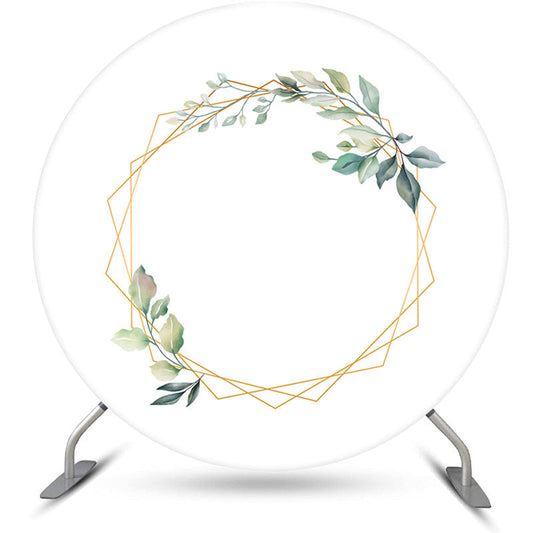 Lofaris Green Leaf Gold White Birthday Party Backdrop Kit