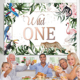 Load image into Gallery viewer, Lofaris Green Leaves And Animals Wild 1st Birthday Backdrop