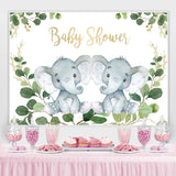 Load image into Gallery viewer, Lofaris Green Leaves And Elephants Baby Shower Backdrop