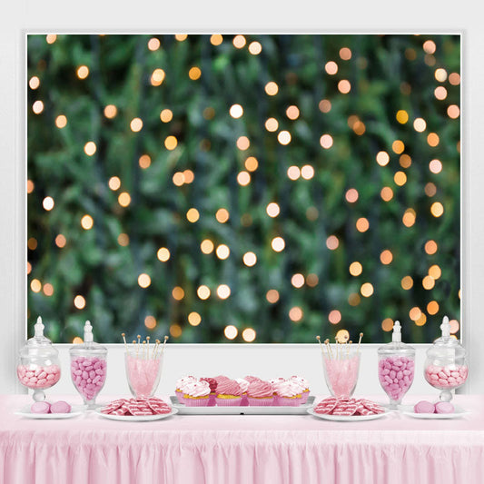 Lofaris Green Leaves and Lights Bokeh Backdrop for Winter