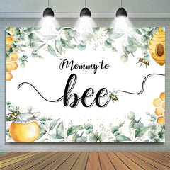 Lofaris Green Leaves Mommy To Bee Theme Baby Shower Backdrop