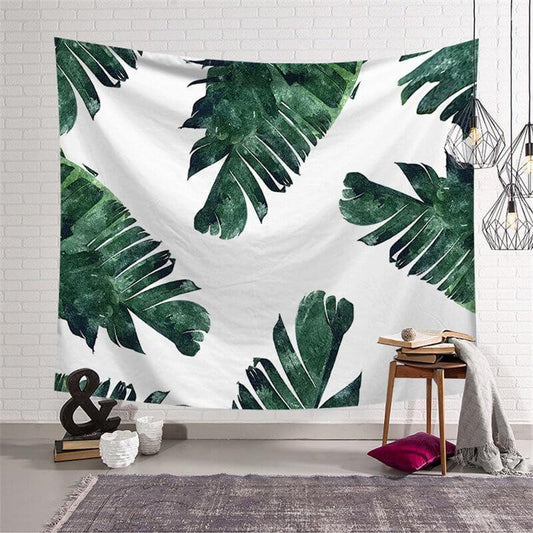 Lofaris Green Leaves Pattern Room Decoration Wall Tapestry