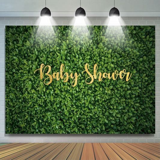 Lofaris Green Leaves Plant Simple Baby Shower Backdrop For Girl