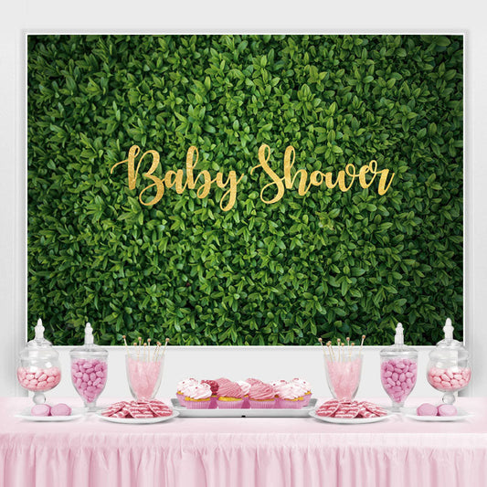 Lofaris Green Leaves Plant Simple Baby Shower Backdrop For Girl