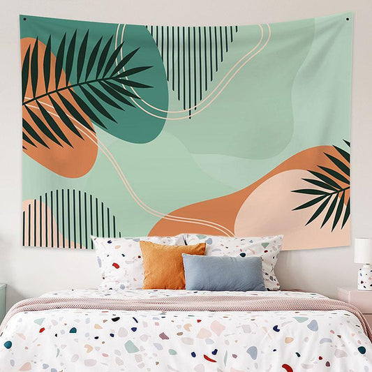 Lofaris Green Leaves Still Life Abstract Family Custom Tapestry