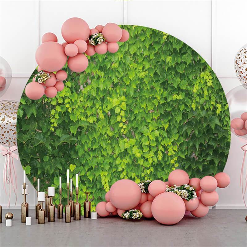 Lofaris Green Leaves Wedding Circle Backdrop For Decoration