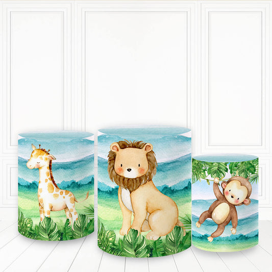 Lofaris Green Mountain Leaf Cake Table Cover Animal