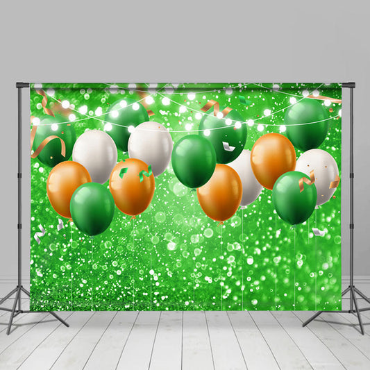 Lofaris Green Orange White Balloon St. Patrick’S Day Backdrop