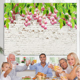 Load image into Gallery viewer, Lofaris Green Pink Tulips On The White Bricks Spring Backdrop