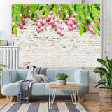 Load image into Gallery viewer, Lofaris Green Pink Tulips On The White Bricks Spring Backdrop