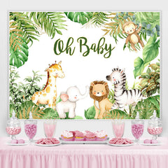 Lofaris Green Plant And Animal Oh Baby Backdrop For Shower