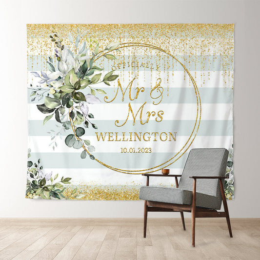 Lofaris Green Plant and Golden Bokeh Backdrop for Wedding Party