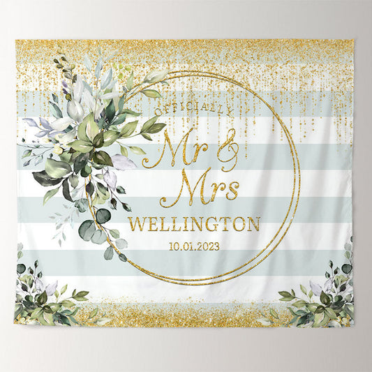 Lofaris Green Plant and Golden Bokeh Backdrop for Wedding Party