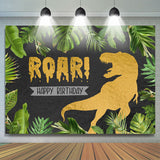 Load image into Gallery viewer, Lofaris Green Plant And Tyrannosaurus Rex Birthday Backdrop