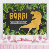 Load image into Gallery viewer, Lofaris Green Plant And Tyrannosaurus Rex Birthday Backdrop