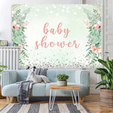 Load image into Gallery viewer, Lofaris Green Plant Glitter Baby Shower Backdrop for Photos
