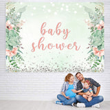 Load image into Gallery viewer, Lofaris Green Plant Glitter Baby Shower Backdrop for Photos