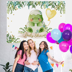 Lofaris Green Plants And Tirtle With Heart Baby Shower Backdrop