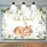 Load image into Gallery viewer, Lofaris Green Plants Oh Deer Baby Shower Backdrop For Boys