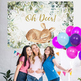Load image into Gallery viewer, Lofaris Green Plants Oh Deer Baby Shower Backdrop For Boys