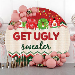 Lofaris Green Red Get Ugly Sweater Christmas Theme Backdrop