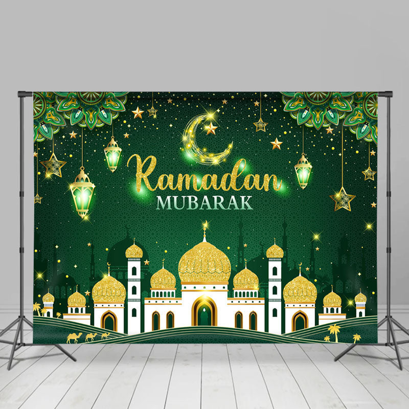 Green Traditional Indian Ramadan Mubarak Backdrop - Lofaris