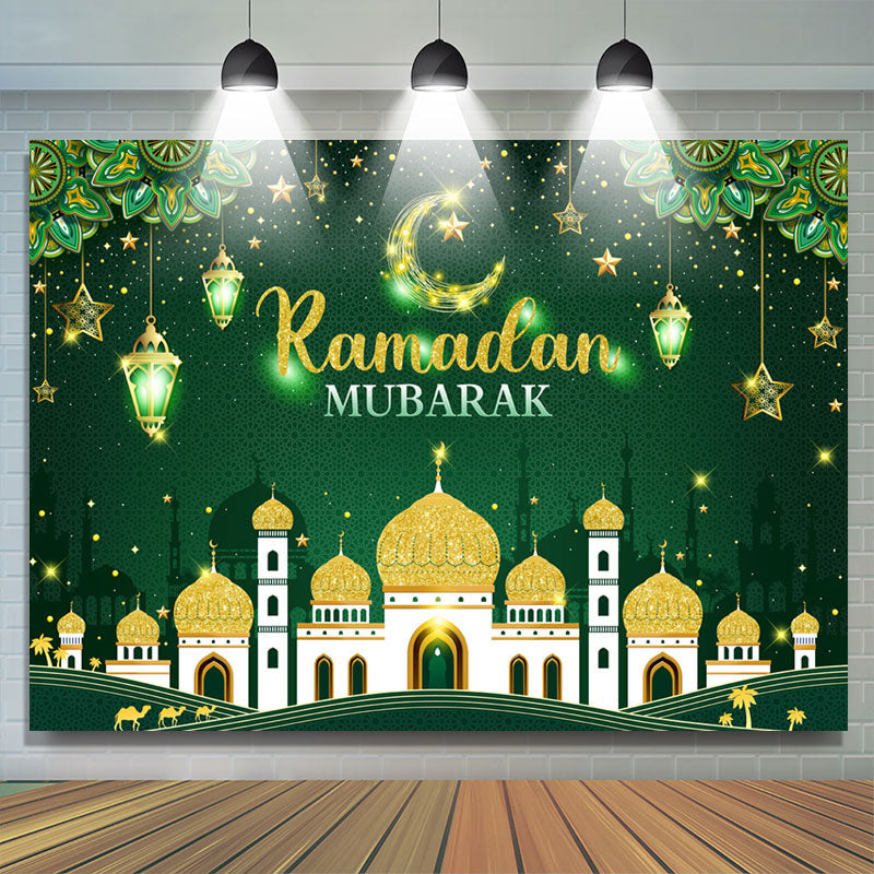 Lofaris Green Traditional Indian Ramadan Mubarak Backdrop