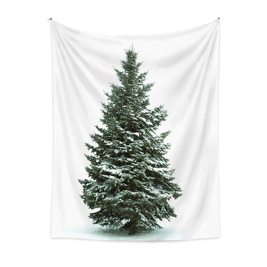 Lofaris Green Tree Snowtime Christmas Decor Wall Tapestry