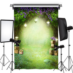Lofaris Green Trees And Floral Dense Theme Baby Shower Backdrop