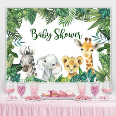 Lofaris Green Tropical Plants and Animal Baby Shower Backdrop