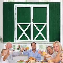 Lofaris Green With White Wooden Door Cowboy Birthday Backdrop
