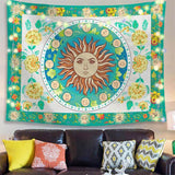 Load image into Gallery viewer, Lofaris Green Yelloow And Blue Floral Bohemian Wall Tapestry