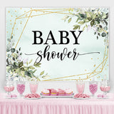 Load image into Gallery viewer, Lofaris Greenery Geometric Leaves Gold Glitter Baby Shower Backdrop