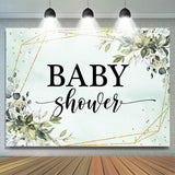 Load image into Gallery viewer, Lofaris Greenery Geometric Leaves Gold Glitter Baby Shower Backdrop
