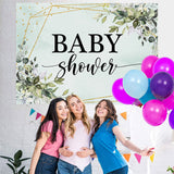 Load image into Gallery viewer, Lofaris Greenery Geometric Leaves Gold Glitter Baby Shower Backdrop