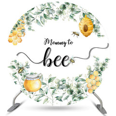 Lofaris Greeny Honey Mommy To Bee Round Baby Shower Backdrop