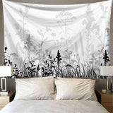 Load image into Gallery viewer, Lofaris Grey And Black Simple Forest Family Still Life Wall Tapestry