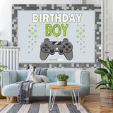 Load image into Gallery viewer, Lofaris Grey Game Machine Happy Birthday Party Backdrop For Boy