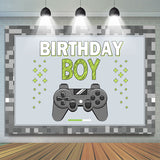 Load image into Gallery viewer, Lofaris Grey Game Machine Happy Birthday Party Backdrop For Boy
