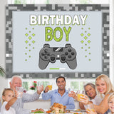 Load image into Gallery viewer, Lofaris Grey Game Machine Happy Birthday Party Backdrop For Boy