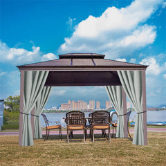 Lofaris Grey Gazebo Waterproof Grommet Top Outdoor Curtains for Front Porch