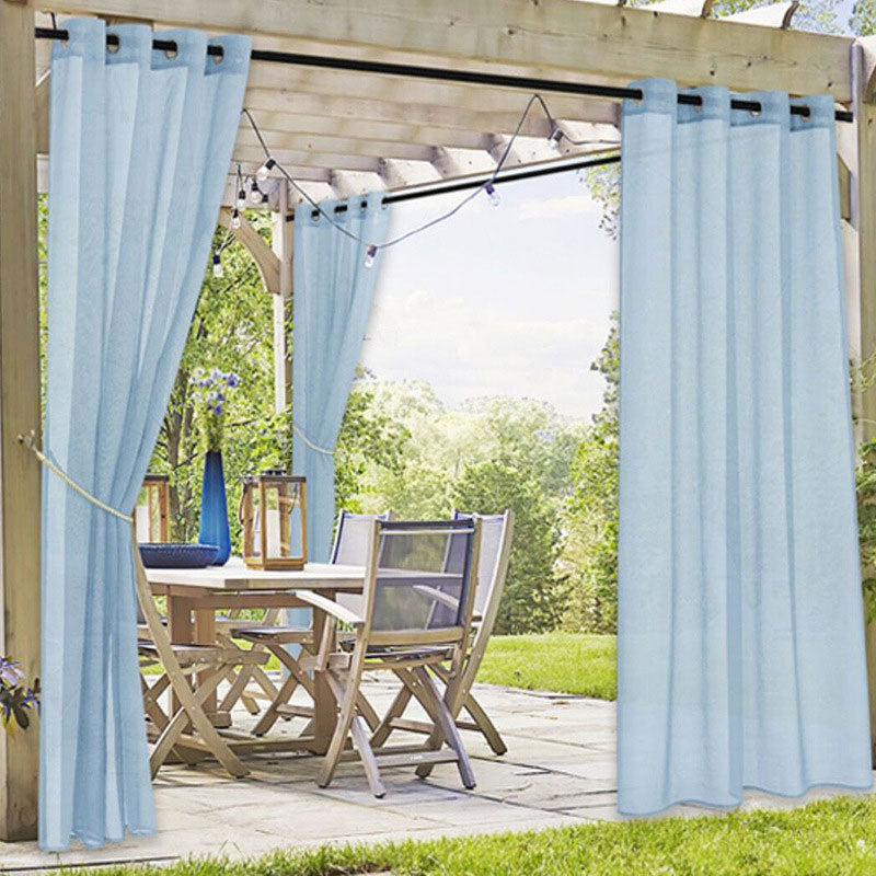 Lofaris Sheer Waterproof Grommet Top Outdoor Curtains for Front Porch