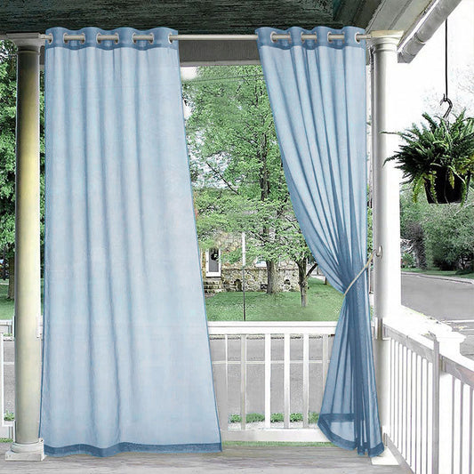 Lofaris Sheer Waterproof Grommet Top Outdoor Curtains for Front Porch
