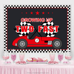 Lofaris Growing Up Two Fast Car Themed Happy Birthay Backdrop