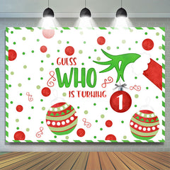 Lofaris Guess Who Is Turning One Christmas Birthday Backdrop