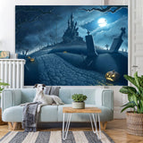 Load image into Gallery viewer, Lofaris Halloween Horror Night Castle Tree Pumpkin Lamps Backdrop