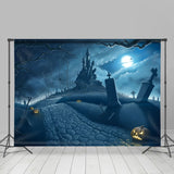 Load image into Gallery viewer, Lofaris Halloween Horror Night Castle Tree Pumpkin Lamps Backdrop