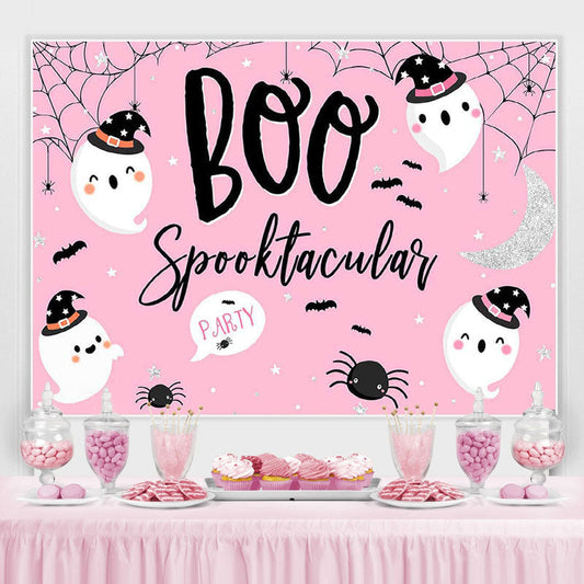 Lofaris Halloween Pink Photoshoot Backdrop for Children Party